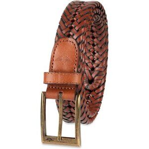 Dockers Mens Leather Braided Belt Fully Adjustable Classic Dress Casual Belt